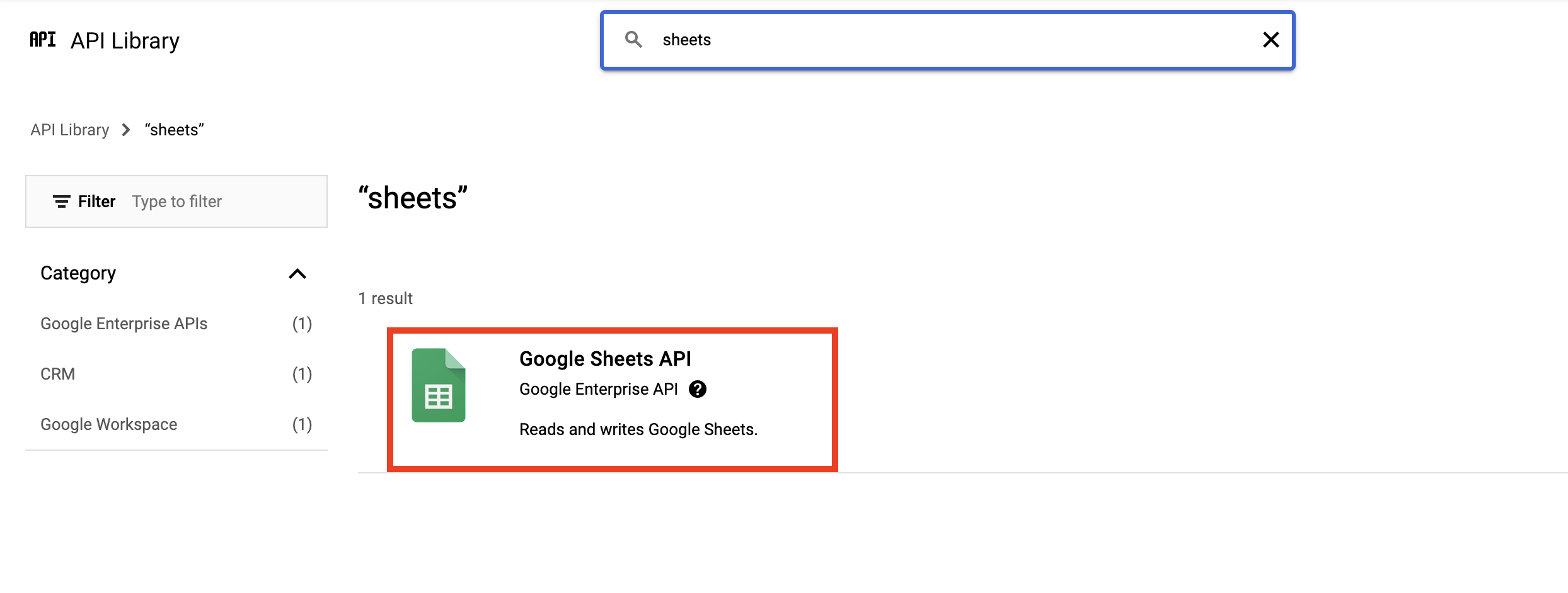 Find Sheets API